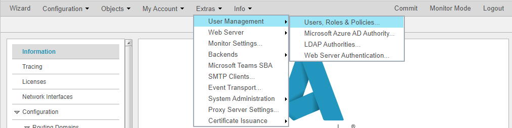 User Management Menu