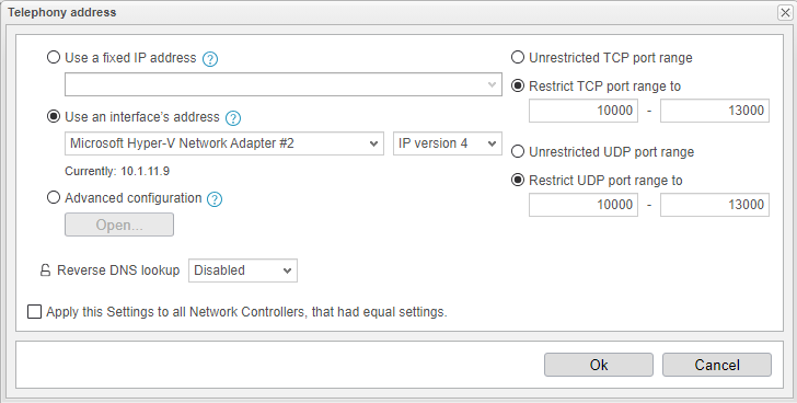 Screenshot: anynode frontend with configuration backup restoration assistant and adjustment of the network controller.