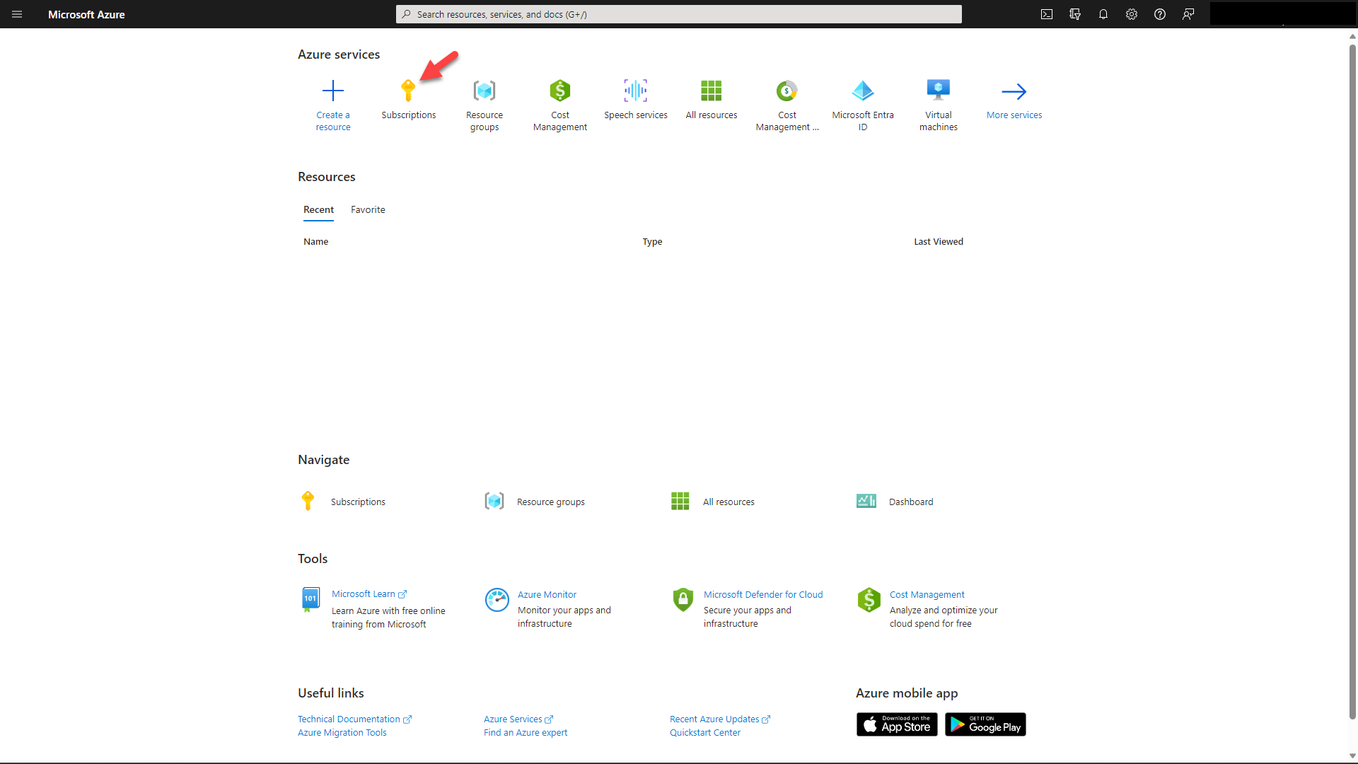 Screenshot: Microsoft Azure Marketplace with services overview.