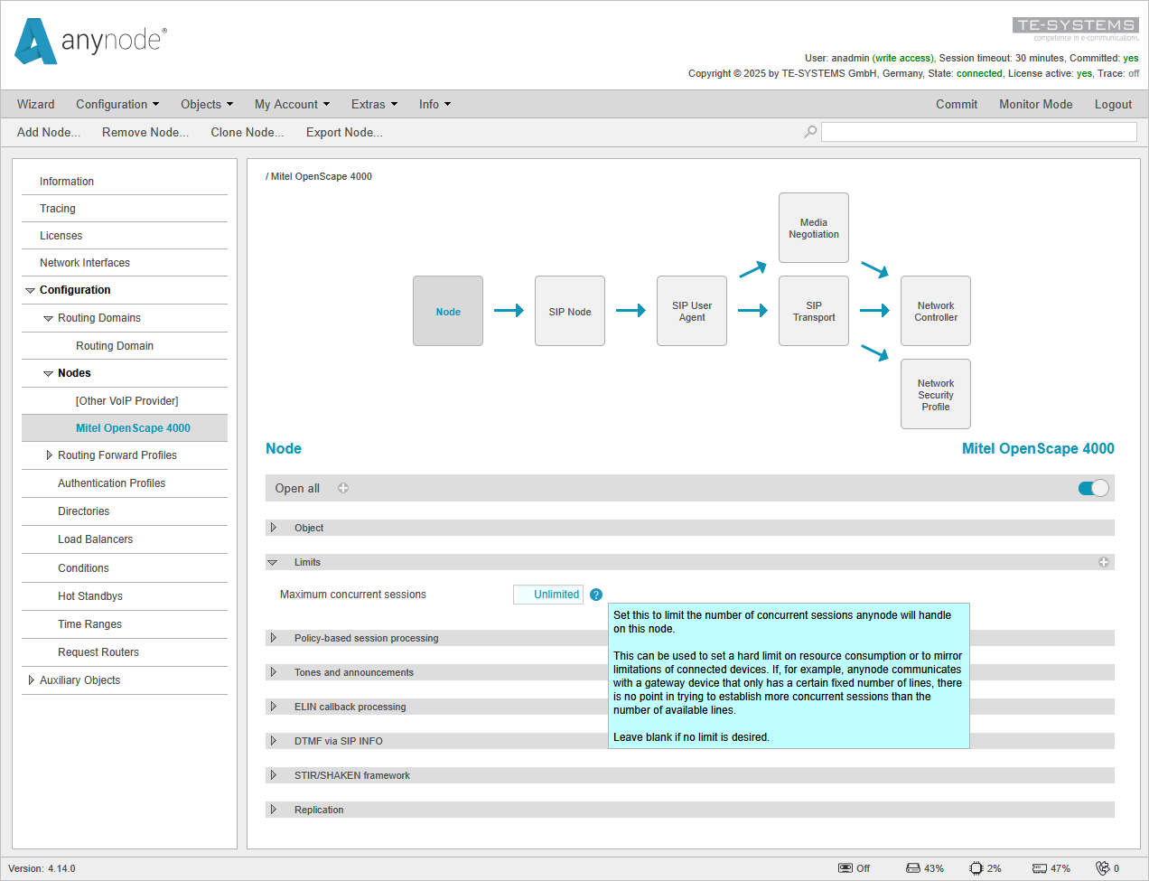 anynode-mitel-os4k-v11-bb-node-details-settings