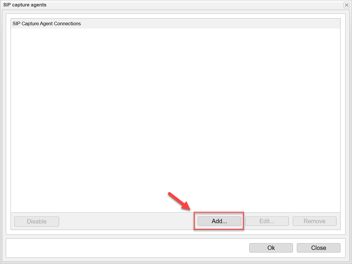 Screenshot: anynode frontend with list of SIP capture agents.