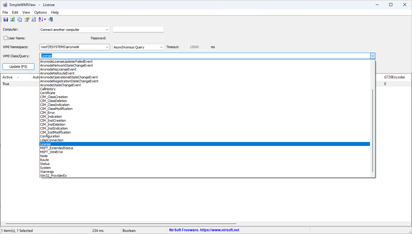 Screenshot: SimpleWMView classes in root\TESYSTEMS\anynode