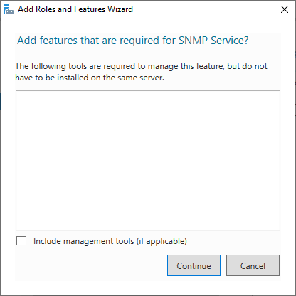 Screenshot: Windows Server 2019 server manager with add roles and features wizard and add required features function window.