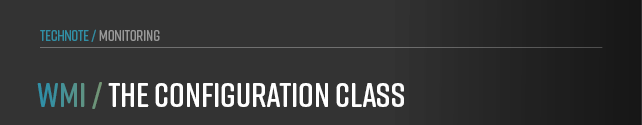 This chapter explains the Configuration class in WMI, which serves as a container for all classes providing configuration options within the anynode system.  