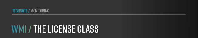 This chapter focuses on the License class in WMI, detailing the properties associated with licensing information. 