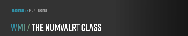 This chapter focuses on the NumValRt class in WMI.
