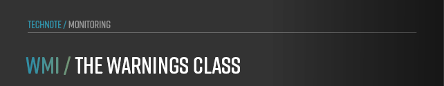 This chapter focuses on the Warnings class in WMI, which is used to monitor and manage warning conditions. 